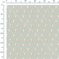 Tissu - Chouettes beige sur vert