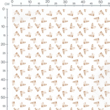 Tissu - Patins dorés et flocons blancs