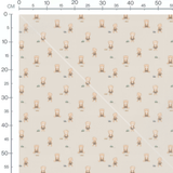 Tissu - Oursons sur fond crème coloré