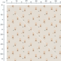 Tissu - Oursons sur fond crème coloré