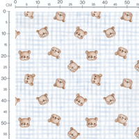 Tissu - Oursons bruns sur bleu clair 2