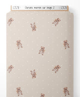 Tissu - Oursons marron sur beige 2
