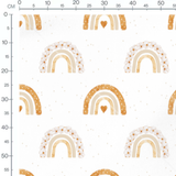 Tissu - Arcs-en-ciel beige et fleurs