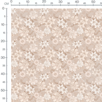 Tissu - Fleurs beige sur fond clair