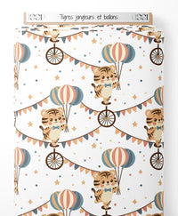 Tissu - Tigres jongleurs et ballons