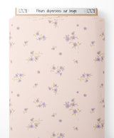 Tissu - Fleurs dispersées sur beige