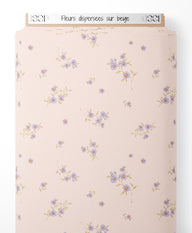 Tissu - Fleurs dispersées sur beige