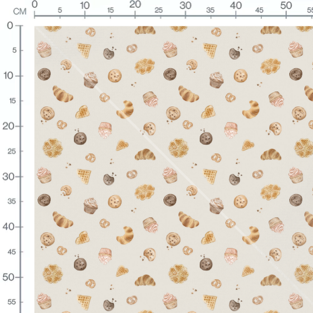 Tissu - Pâtisseries et biscuits variés