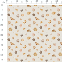 Tissu - Pâtisseries et biscuits variés