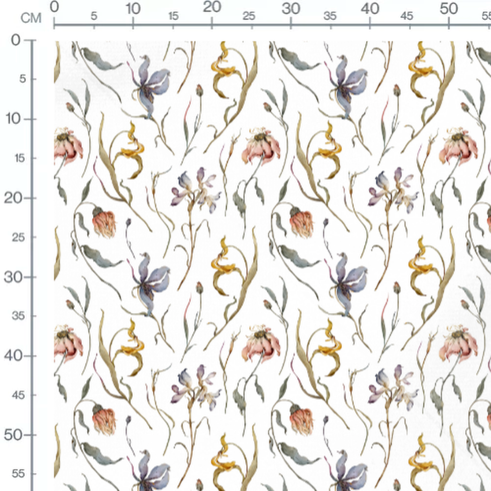 Tissu - Fleurs pastel délicates