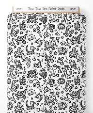 Tissu - Tissu Dino Enfant Doodle