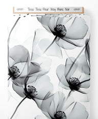 Tissu - Tissu Fleur Xray Blanc Noir