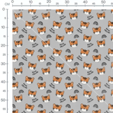 Tissu - Tigres amicales sur gris