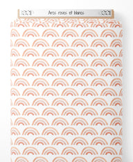 Tissu - Arcs roses et blancs