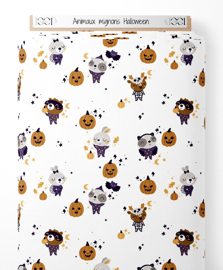 Tissu - Animaux mignons Halloween
