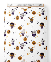 Tissu - Animaux mignons Halloween