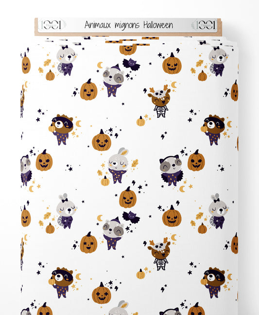 Tissu - Animaux mignons Halloween
