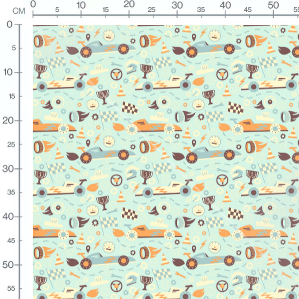 Tissu - Voitures de course rétro