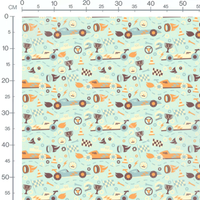 Tissu - Voitures de course rétro