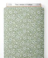 Tissu - Fleurs blanches et feuillages