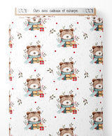 Tissu - Ours avec cadeaux et écharpe