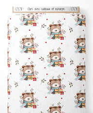 Tissu - Ours avec cadeaux et écharpe