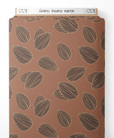 Tissu - Graines linéaires marron