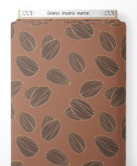 Tissu - Graines linéaires marron