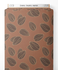 Tissu - Graines linéaires marron