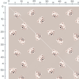 Tissu - Oursons beige sur taupe