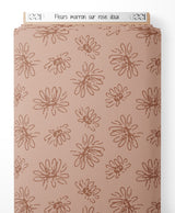 Tissu - Fleurs marron sur rose doux