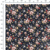 Tissu - Fleurs colorées sur fond noir