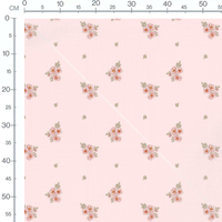 Tissu - Bouquets roses sur fond rose