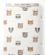 Tissu - Visages d'animaux mignons