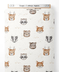 Tissu - Visages d'animaux mignons