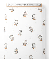 Tissu - Pingouins ludiques et colorés