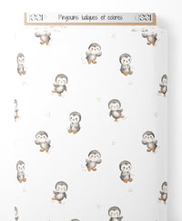 Tissu - Pingouins ludiques et colorés