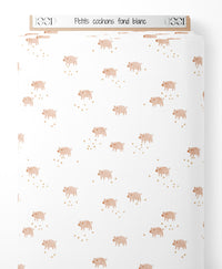 Tissu - Petits cochons sur fond blanc