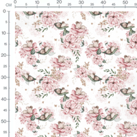 Tissu - Souris grises sur fond blanc