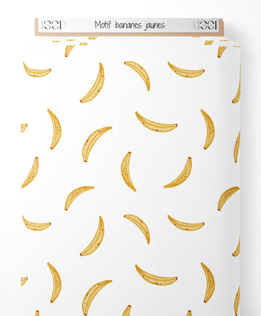 Tissu - Motif bananes jaunes