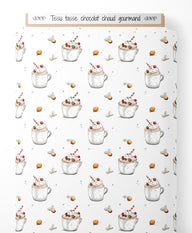 Tissu - tasse chocolat chaud gourmand