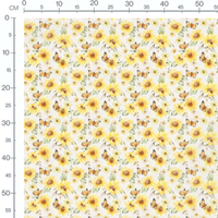 Tissu - Tournesols et papillons