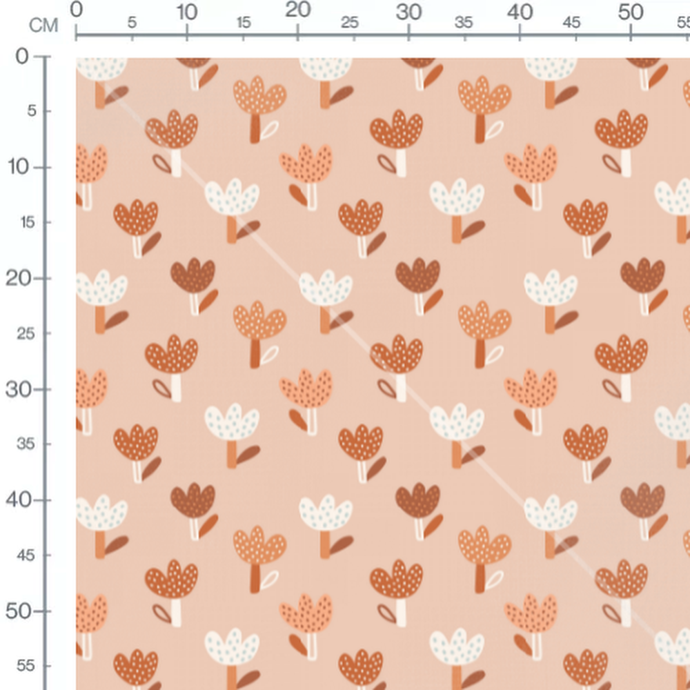 Tissu - Fleurs à pois colorées