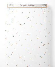 Tissu - Pois pastel sur fond blanc