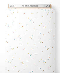 Tissu - Pois pastel sur fond blanc