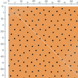 Tissu - Motif pois noirs sur orange