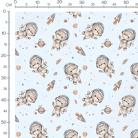 Tissu - Oursons sur bleu clair