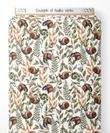Tissu - Escargots et feuilles vertes