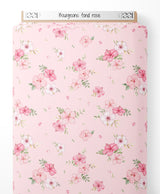 Tissu - Bourgeons sur fond rose