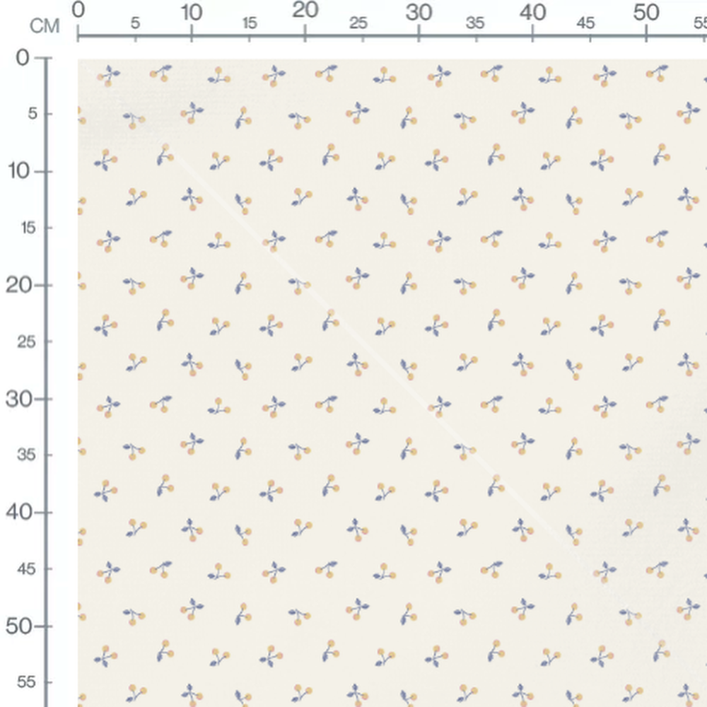 Tissu - Fougères et champignons beiges